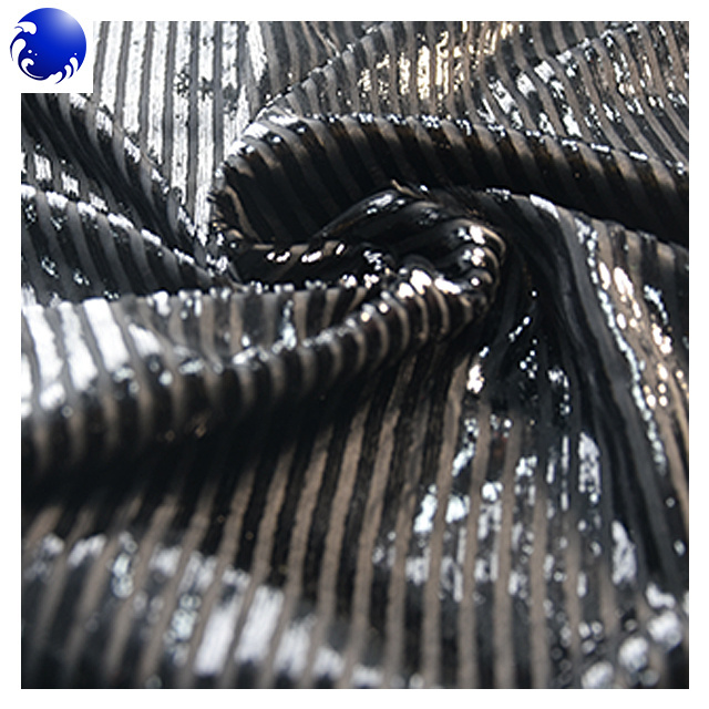 Pile down shinny polyester Metallic Velvet fabric for evening dress