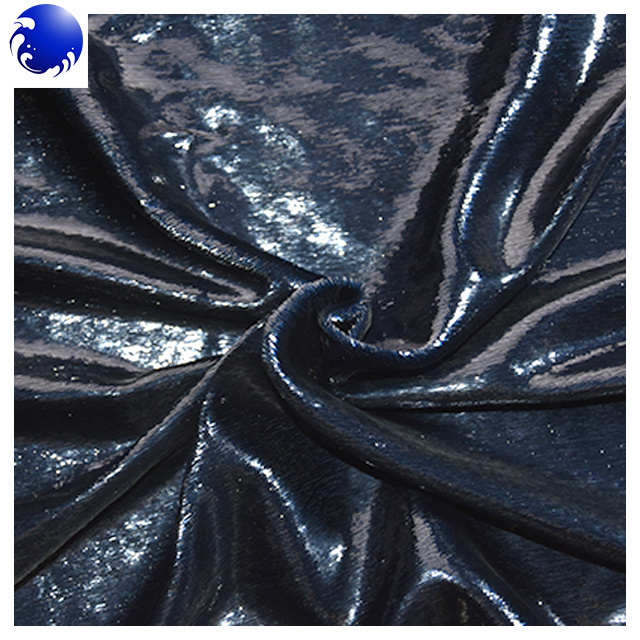 Pile down shinny polyester Metallic Velvet fabric for evening dress