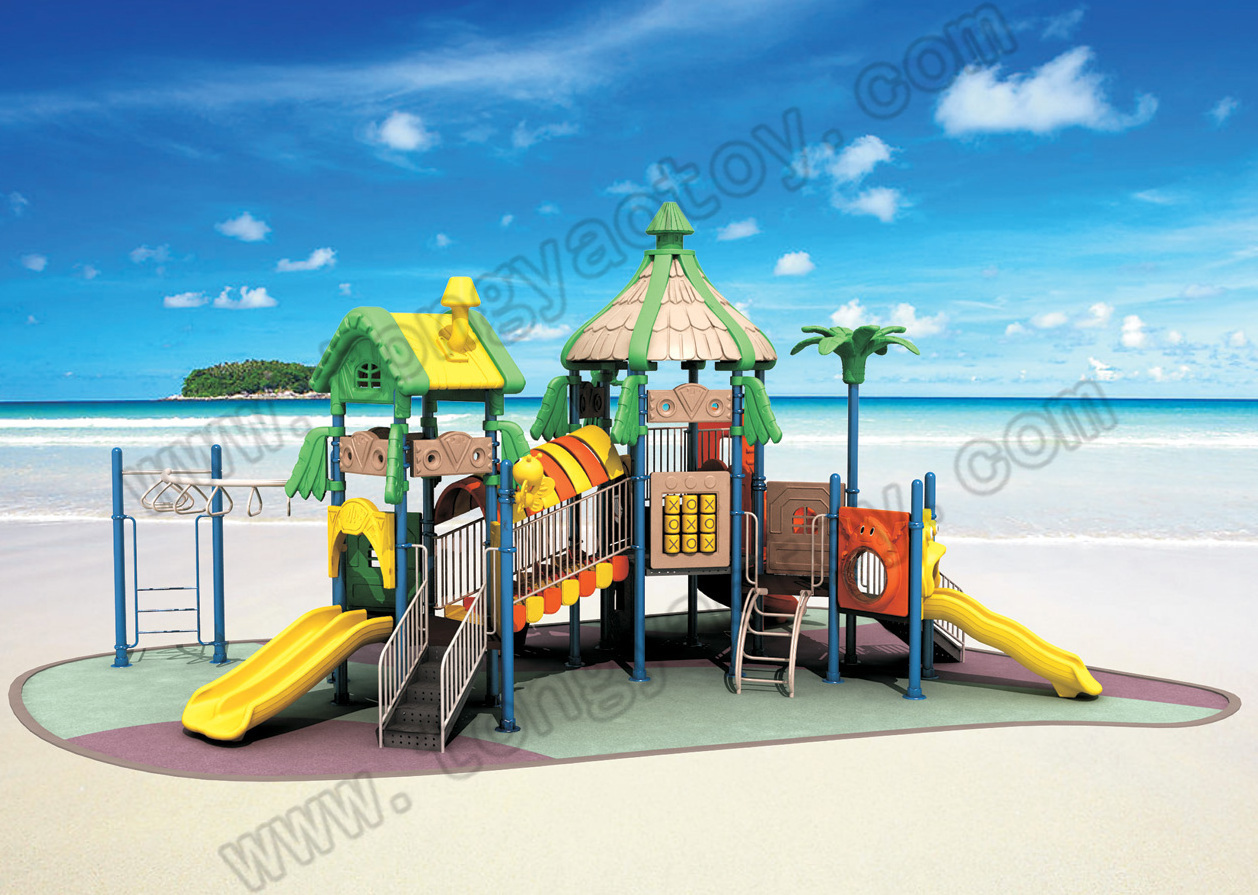 kids Outdoor Playground playhouse toy equipment theme park slip n swing sets plastic large slide