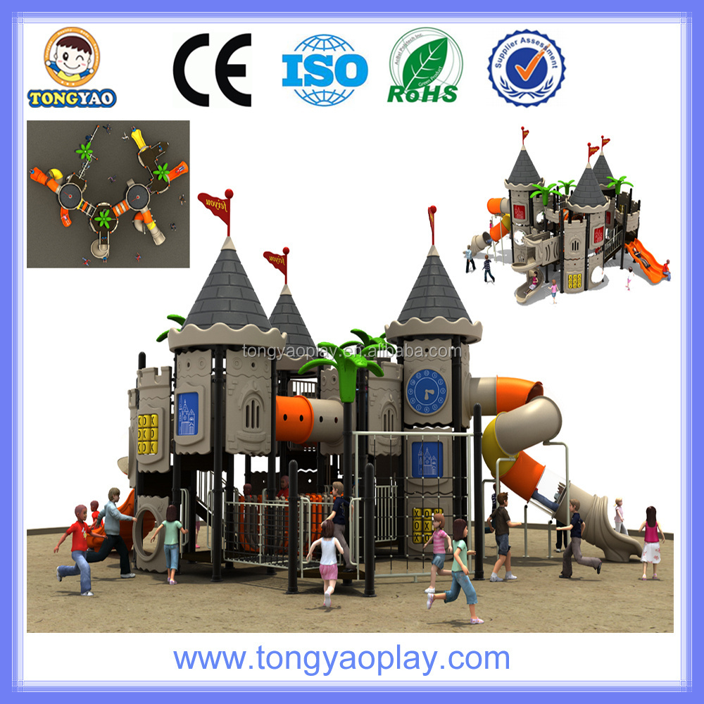 Custom Kids Outdoor Playground Equipment with Tunnel Swing Set Plastic Slide for Backyard & Airport Use