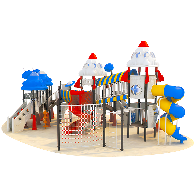 Large Outdoor Playground Set with Plastic Slide and Tube Swing for Kids and School Garden Park Tunnel Toy Ride