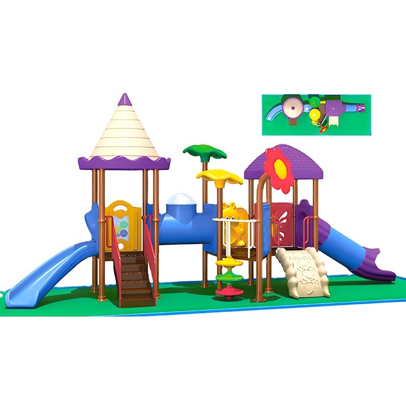 outdoor playground baby garden park toys tube swing ride set playhouse double tube kids plastic slide