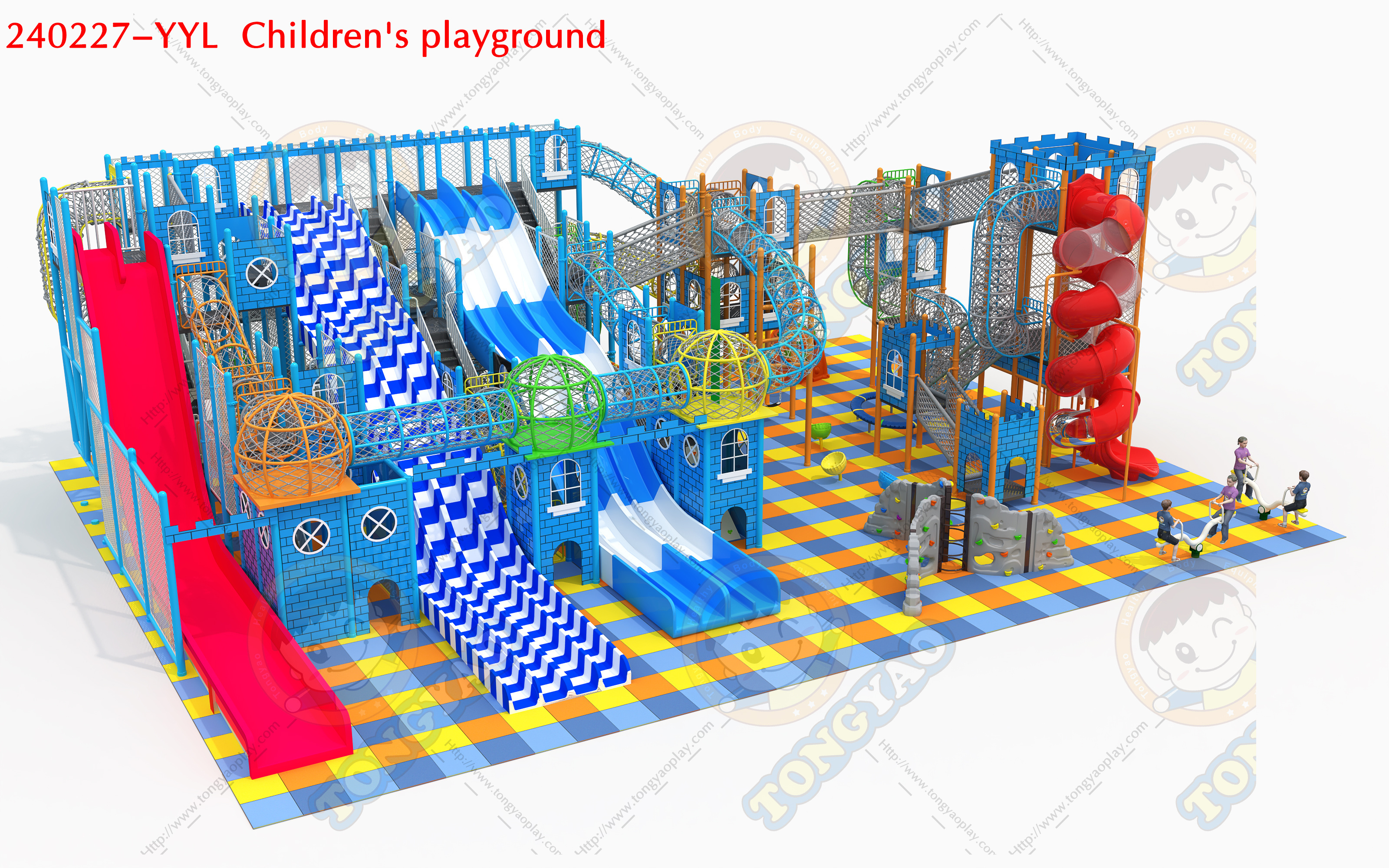 Indoor Playground Soft Play Center for Kids Pastel Plastic Slide & Trampoline Ball Pits Steel Ball Pool Toddlers Outdoor Type