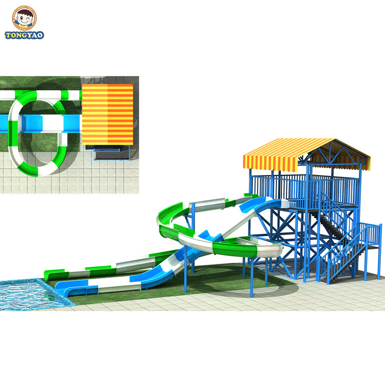 Customized Design Playground Used Fiberglass Amusement Water Park Slides For Sale