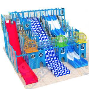 Indoor Playground Soft Play Center for Kids Pastel Plastic Slide & Trampoline Ball Pits Steel Ball Pool Toddlers Outdoor Type