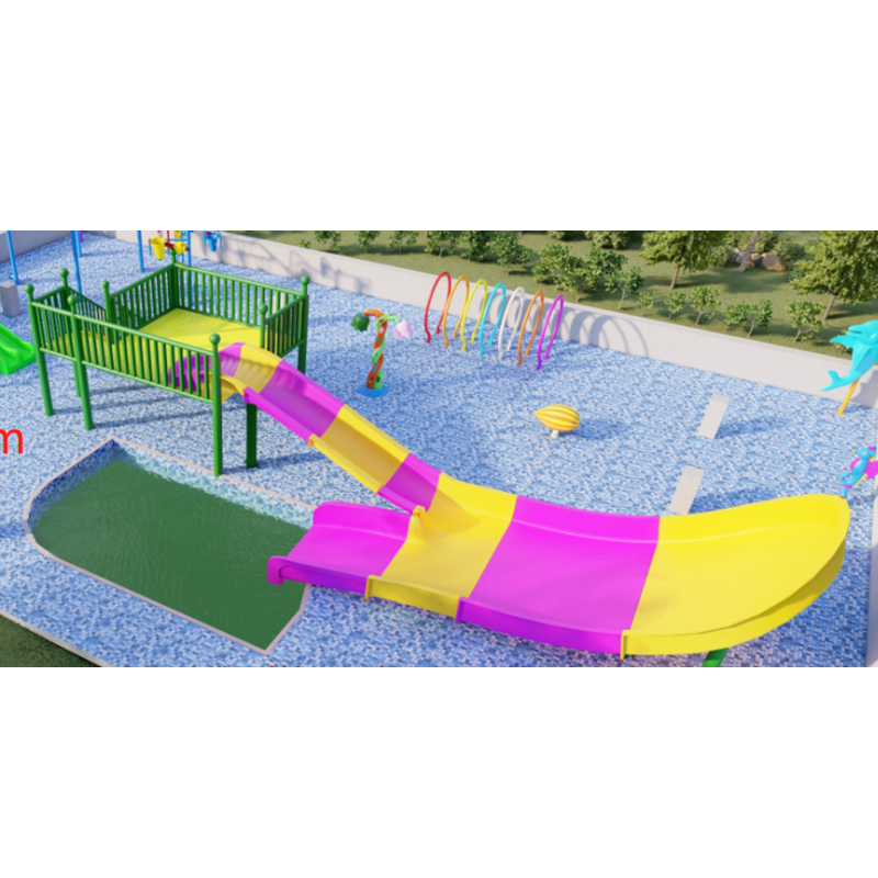 Galvanized Steel Pipe Play Equipment boat games pool plastic slide tube mini water park