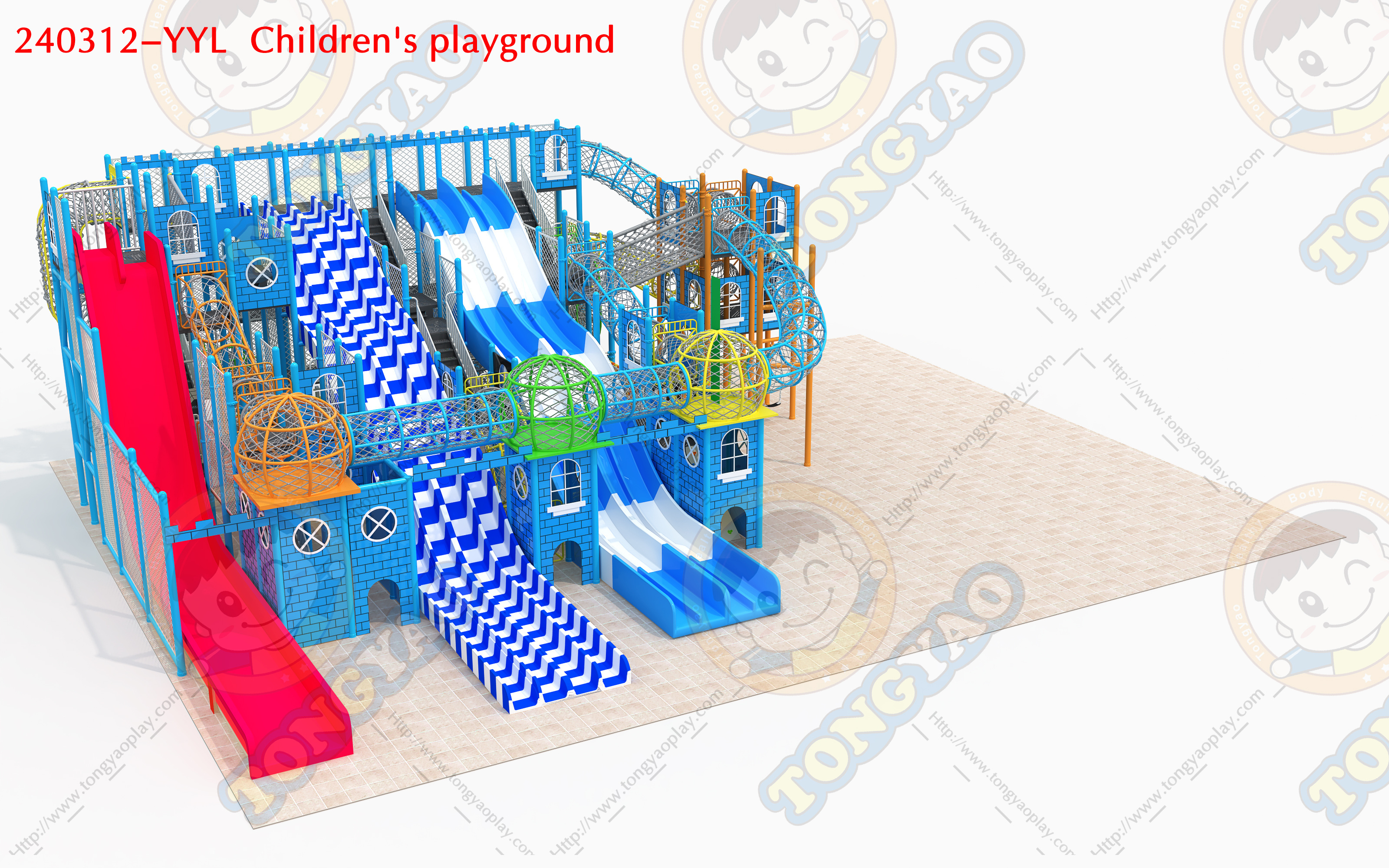 Indoor Playground Soft Play Center for Kids Pastel Plastic Slide & Trampoline Ball Pits Steel Ball Pool Toddlers Outdoor Type