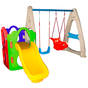 amusement park kiddie rides slip tube plastic fiberglass baby swing and slide set outdoor playground for kids