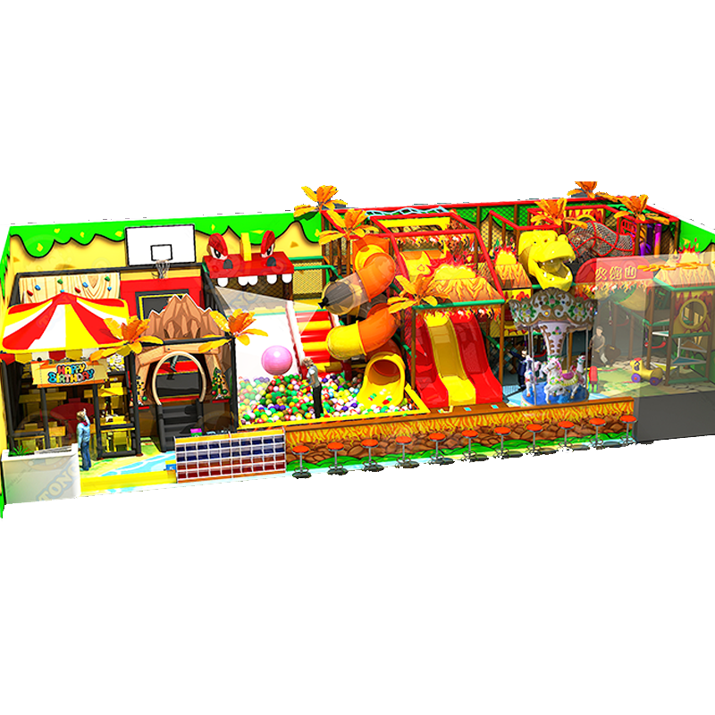 Volcanic theme amusement Park Plastic dinosaur Rides ball pits soft play indoor Playground