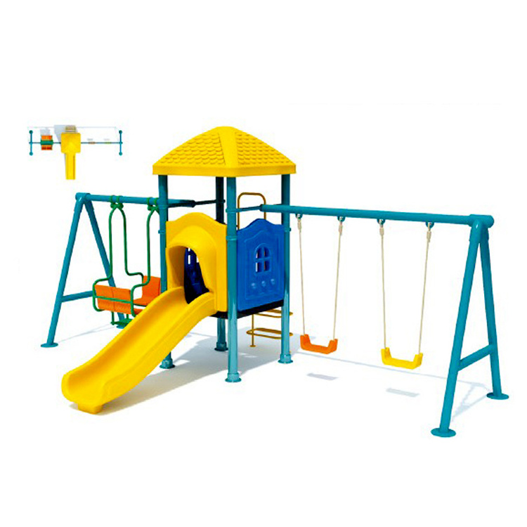 custom cheap low price outdoor playground kids playhouse galvanized slide swingset swing