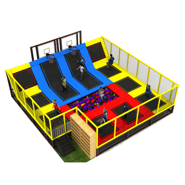 commercial Adults Kids indoor playground soft play ball pits Jumping Bungee Square Fitness Trampoline