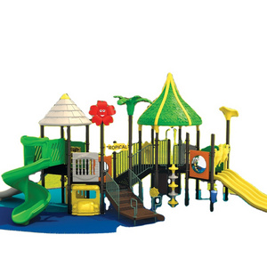 kids Outdoor Playground playhouse toy equipment theme park slip n swing sets plastic large slide