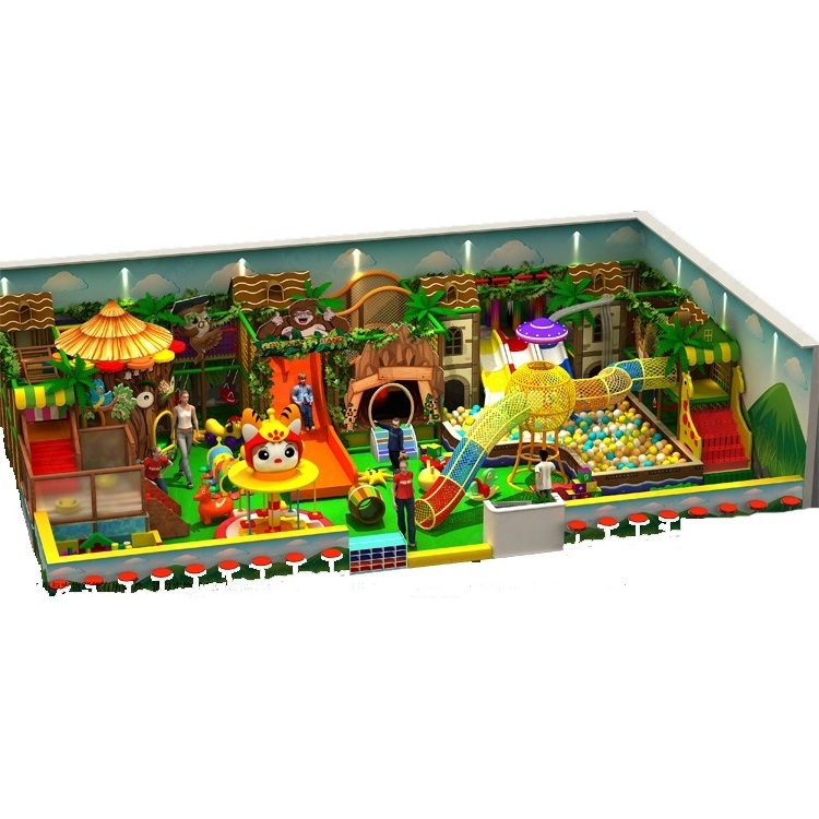 jungle theme indoor playground gym kids games toys ball pits slide soft play equipment