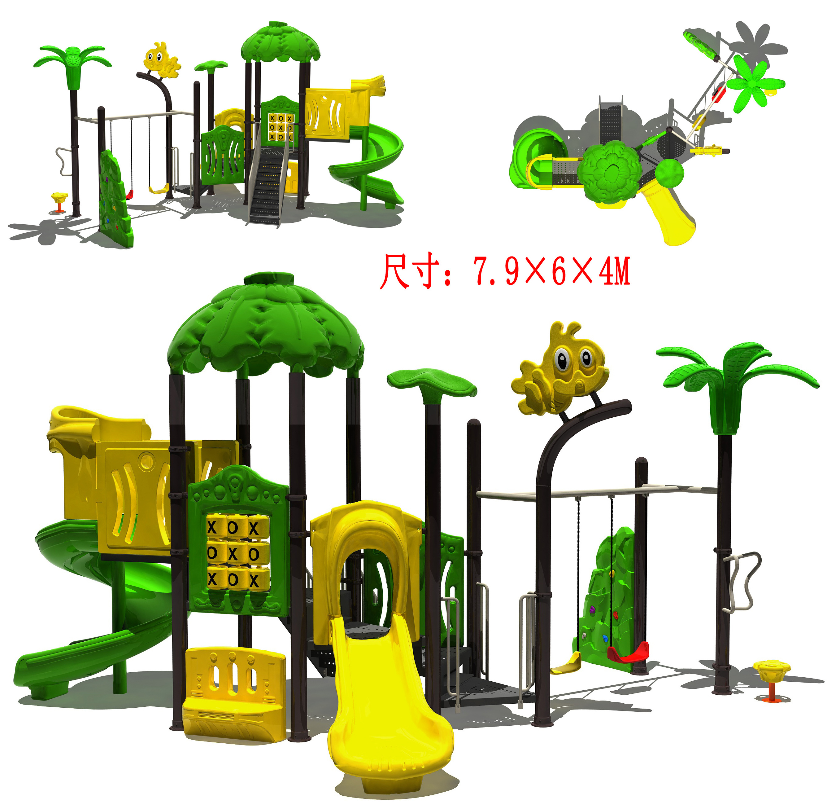 Outdoor Amusement Park Kids playhouse Playground swing sets toy games Equipment LDDPE Plastic tube Slide