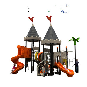 Custom Kids Outdoor Playground Equipment with Tunnel Swing Set Plastic Slide for Backyard & Airport Use