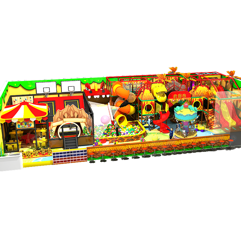 Volcanic theme amusement Park Plastic dinosaur Rides ball pits soft play indoor Playground