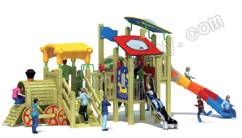 kids Outdoor Playground playhouse toy equipment theme park slip n swing sets plastic large slide