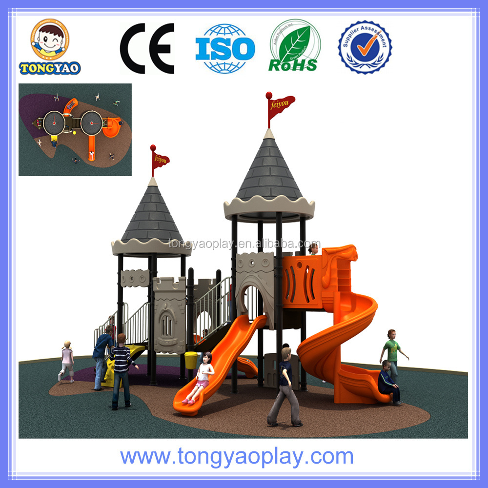 Custom Kids Outdoor Playground Equipment with Tunnel Swing Set Plastic Slide for Backyard & Airport Use