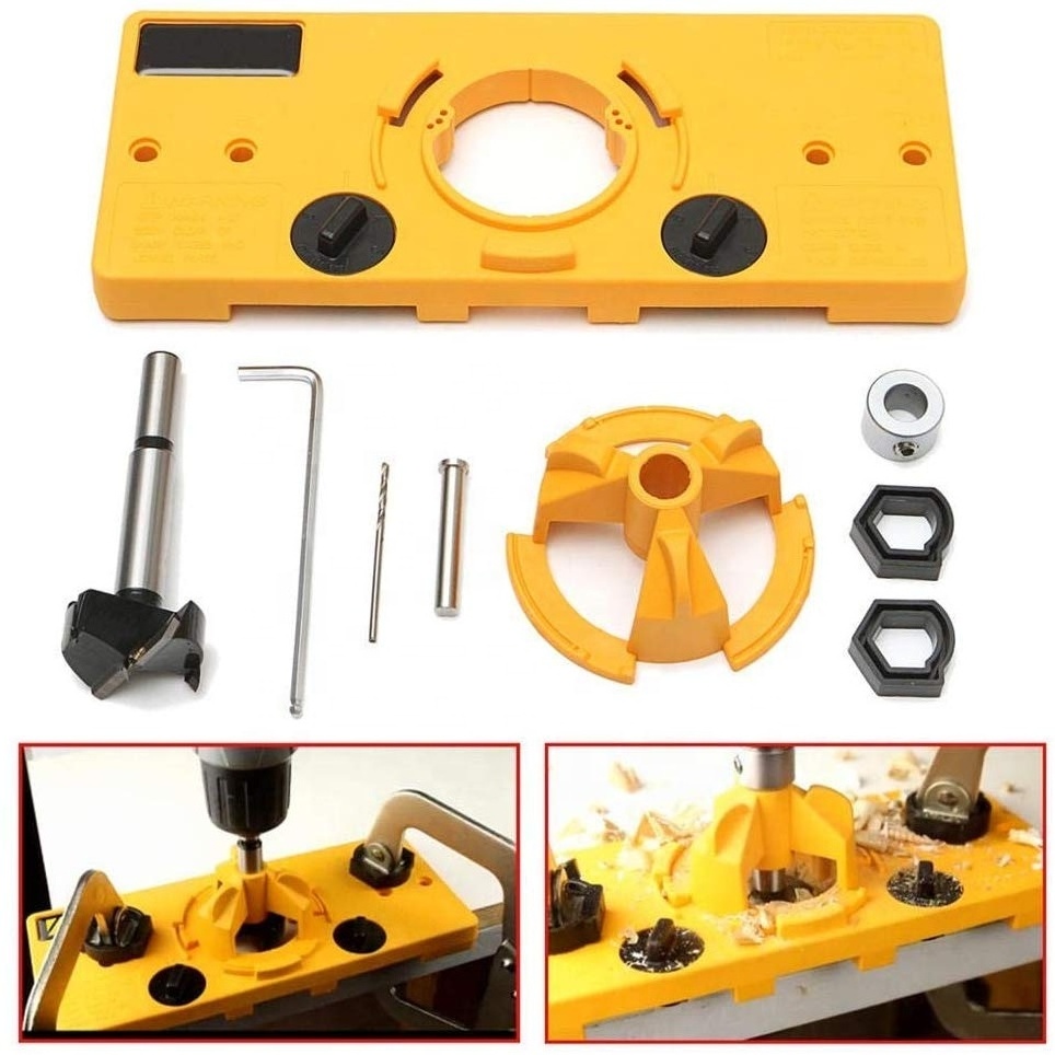 Furniture Woodworking Carpenter Tool 35mm/26mm Concealed Cabinet Hinge Cup Guide Template Drilling Hole Opener Jig Tool