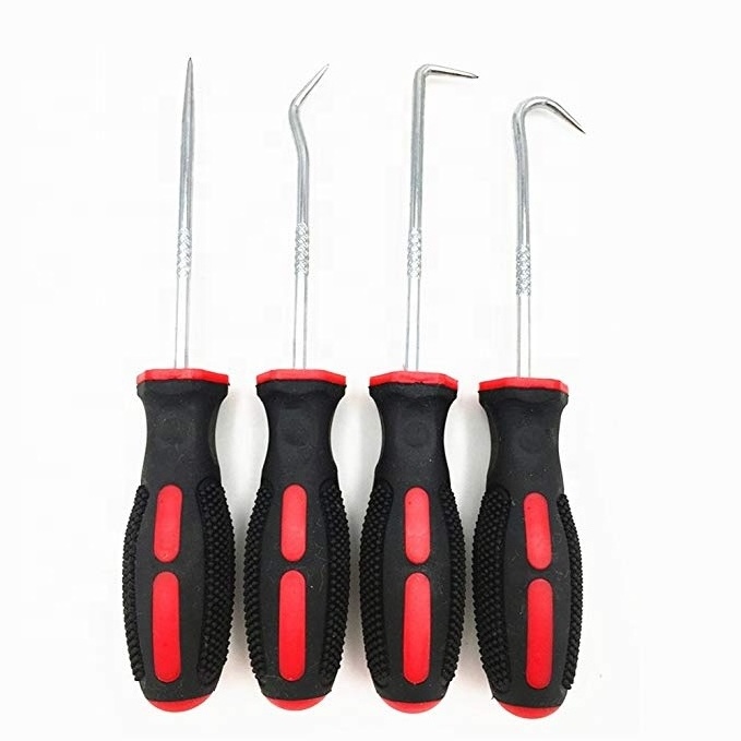 Free Shipping 4pcs CR-V Steel Extra Long Hook And Pick Set O Ring Seal Remover Craft Hobby Tool For Car