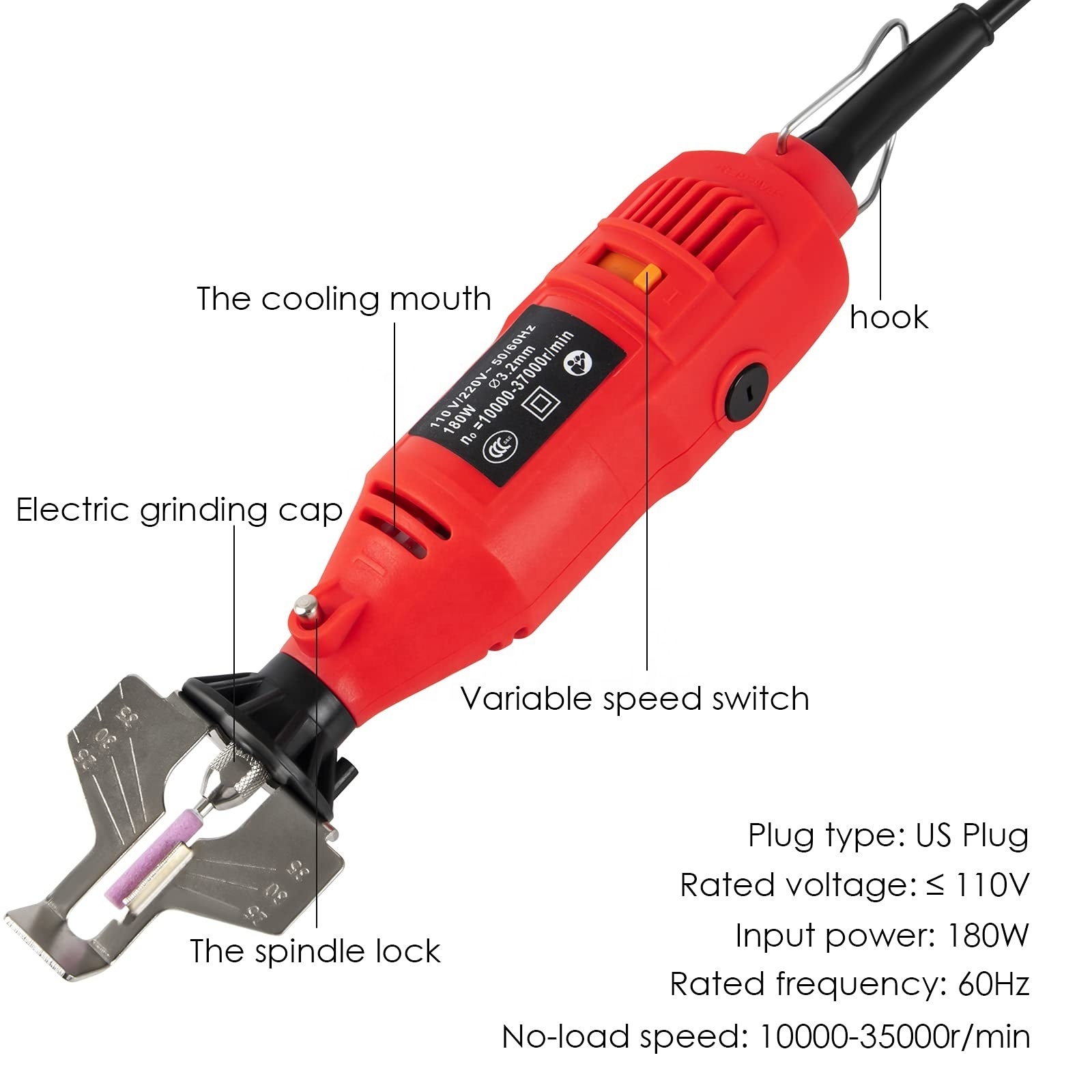 Cordless Chainsaw Sharpener Chainsaw Grinder Electric Blade Sharpening File with Sharpening Wheels Plug Power Supply