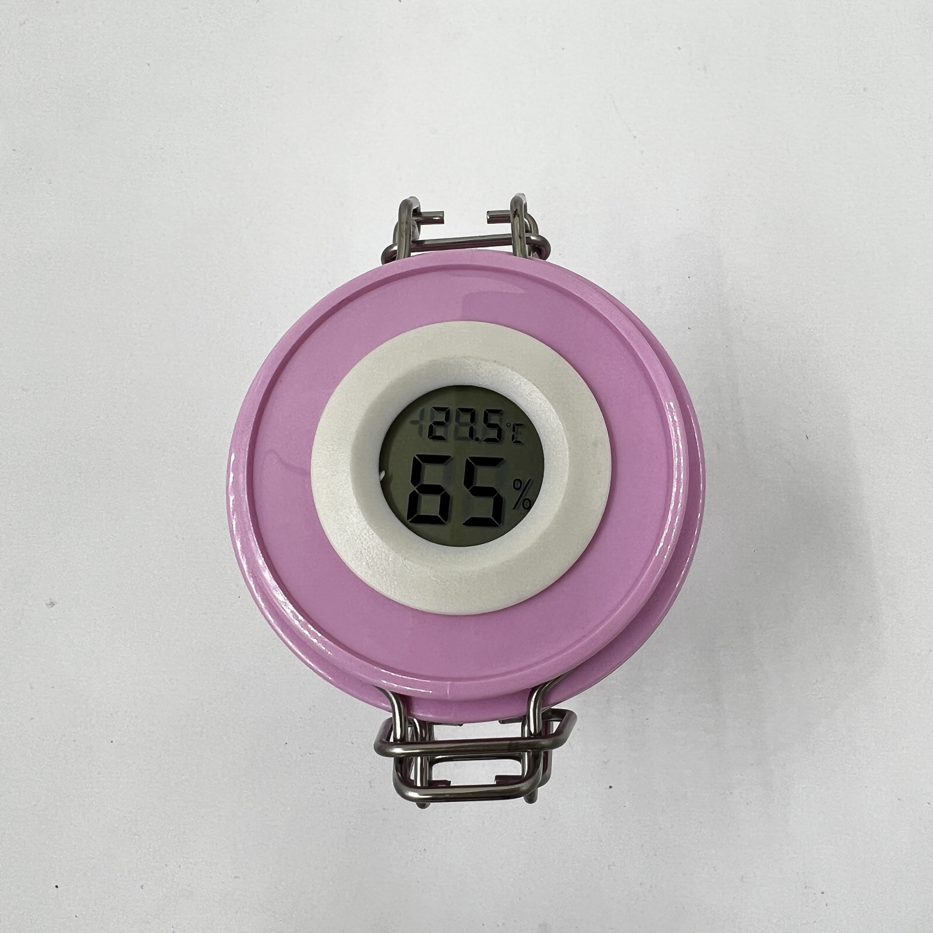 Wholesale luxury pink cosmetic plastic makeup tools storage container jars with lid hygrometer thermometer