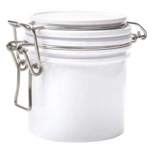 wholesale white round plastic PET kilner jar cosmetic Storage Metal Clip Top Plastic Airtight Jar