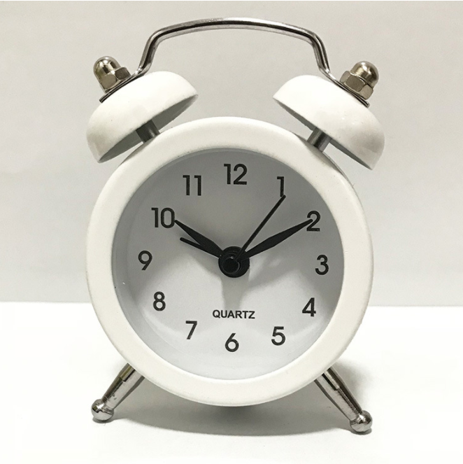 Metal Colorful Cute Twin bell Small Analog Mini Cheap Table Alarm Clock For Bed