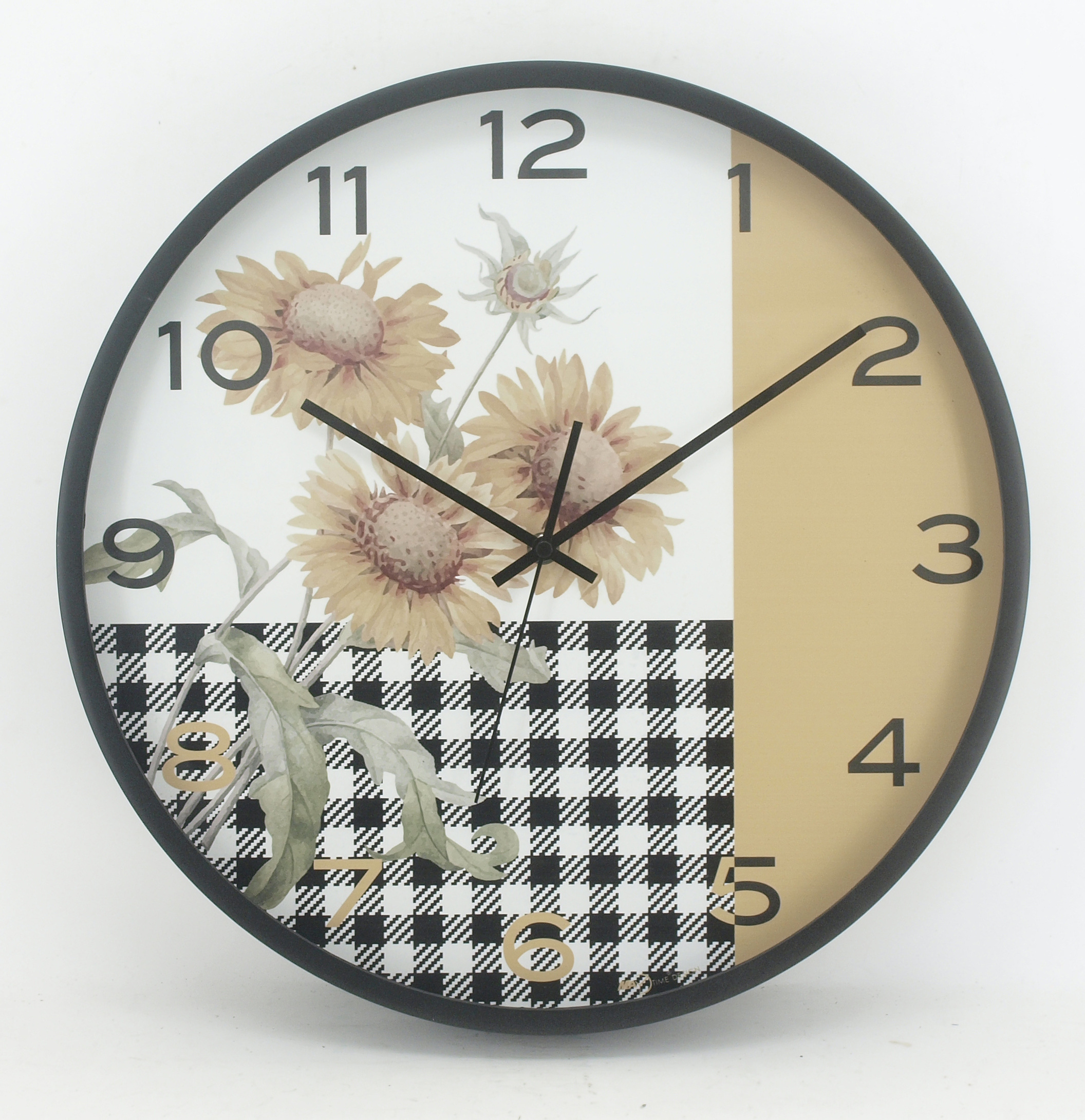 Sunflower Pattern Wall Clock plastic home decoration battery operated quartz round clock modern for home decor gift