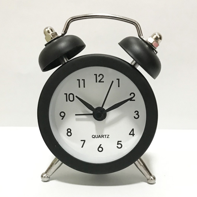 Metal Colorful Cute Twin bell Small Analog Mini Cheap Table Alarm Clock For Bed