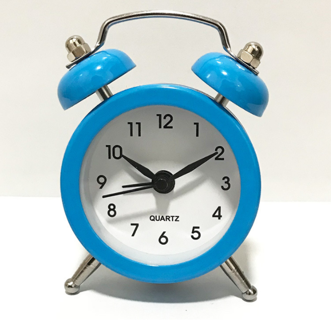 Metal Colorful Cute Twin bell Small Analog Mini Cheap Table Alarm Clock For Bed