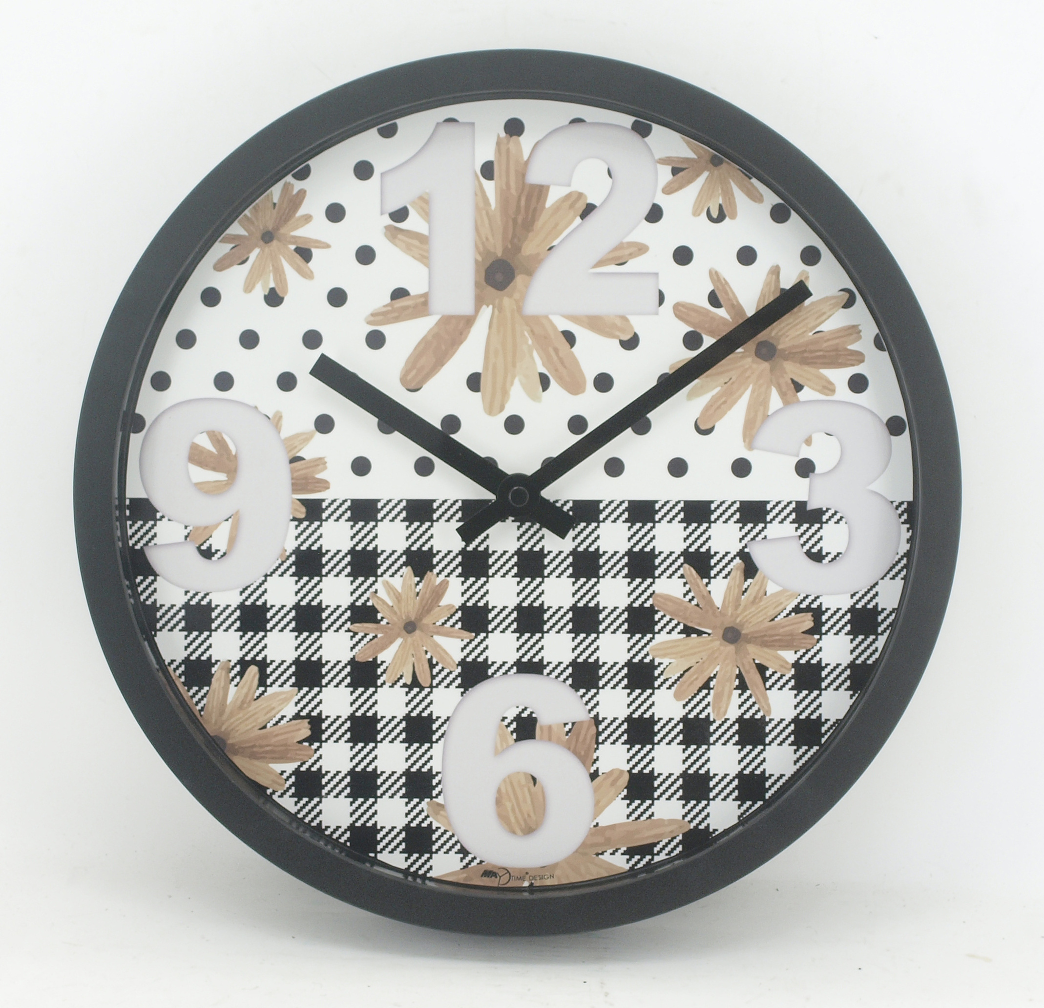 Sunflower Pattern Wall Clock plastic home decoration battery operated quartz round clock modern for home decor gift