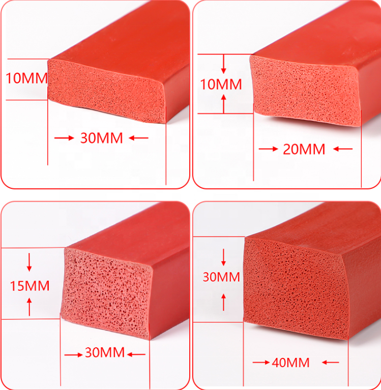 Heat Resistant Silicone Rubber Seals Strip Sponge Foam 10*10mm