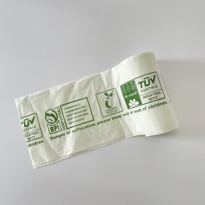 Corn Starch Compostable Bag On Roll 100% Biodegradable Packaging Supermarket Flat Shopping Bags