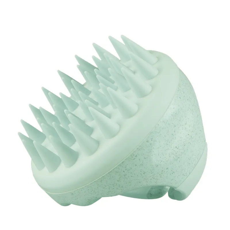 Biodegradable Wheat Straw Shampoo Brush Silicone Hair Shower Brush Hair Scalp Massager Brush