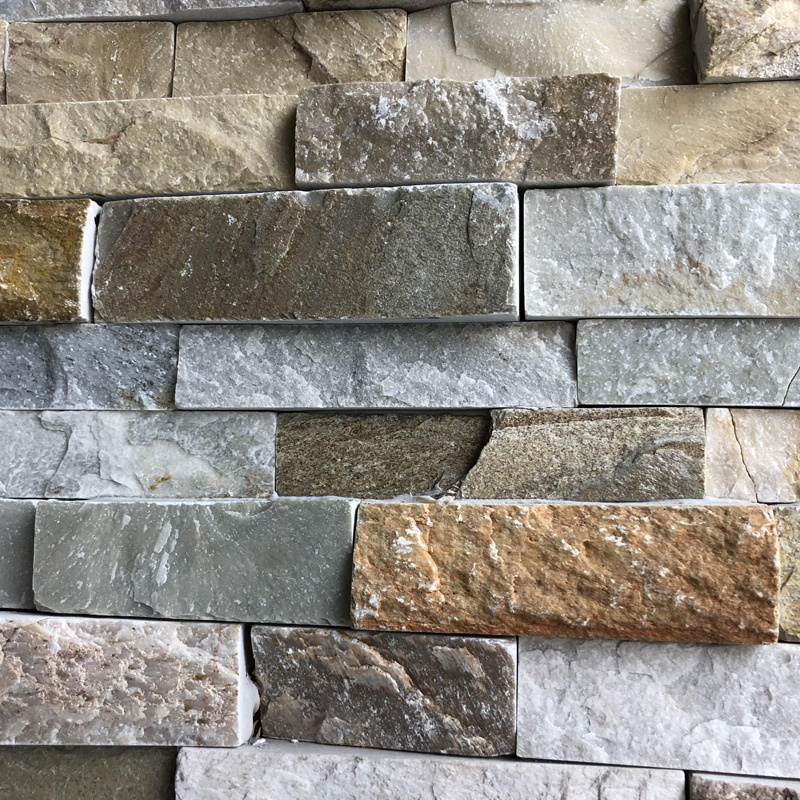 Natural Granite Sandstone Brown exterior slate culture stone veneer wall cladding for outdoor decoration