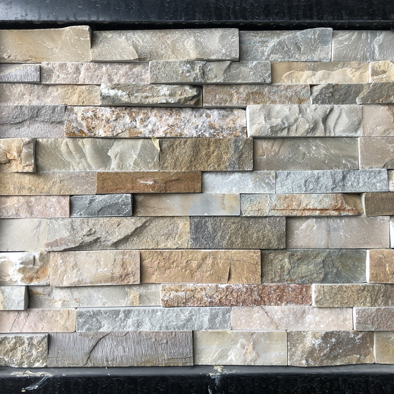 TONGYU Stone 150x600 mm Irregular Polished Culture Wall Tile Brown Sandstone Marble Mosaic Tile