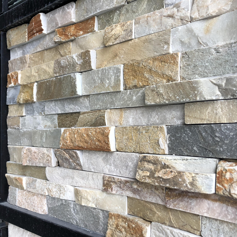 Natural Granite Sandstone Brown exterior slate culture stone veneer wall cladding for outdoor decoration