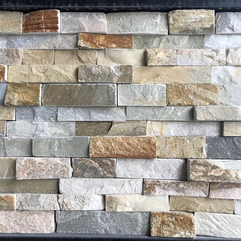 Natural Granite Sandstone Brown exterior slate culture stone veneer wall cladding for outdoor decoration