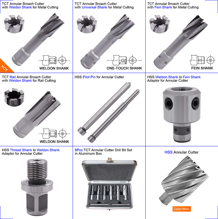 TCT Annular Broach Cutter with Universal Shank for Metal Cutting