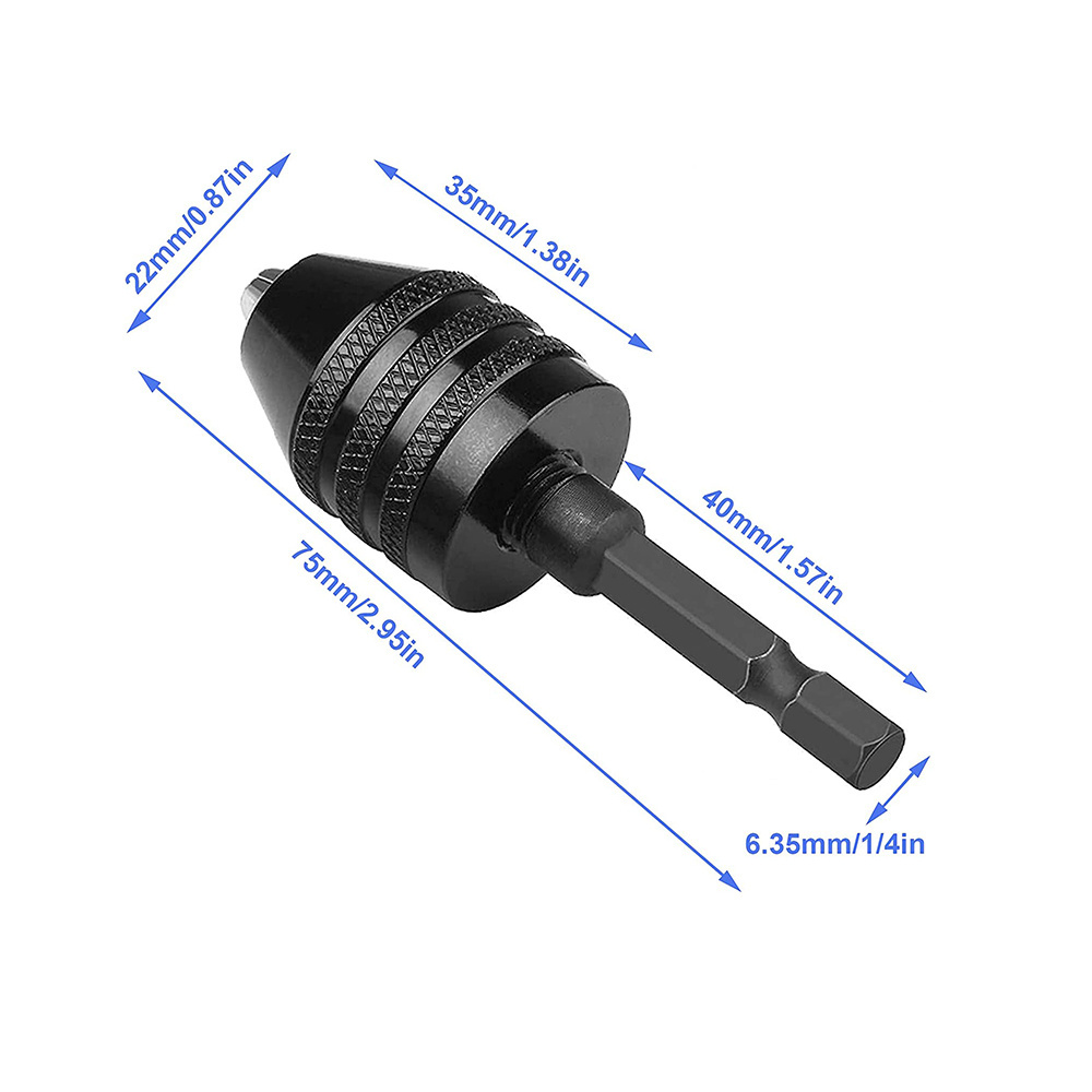 1/4 Inch Hex Shank Mini Keyless Drill Chuck for Quick Change Adapter Converter 0.3-6.5mm for Dremel Rotary Tool