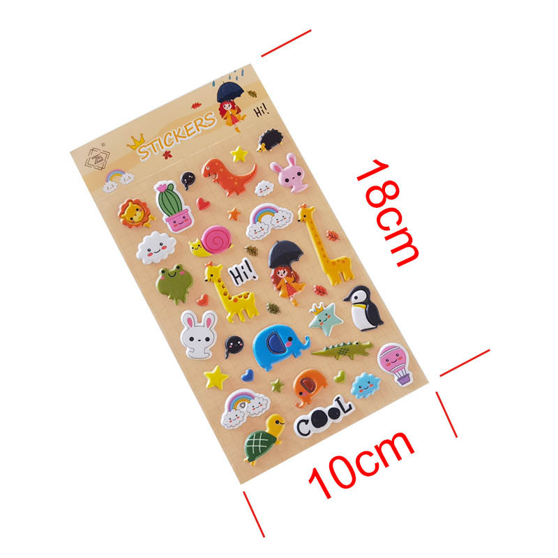 Factory Direct Sales 3D Puffy Stickers For Kids Cartoon Sticker Waterpoof 3D Bubble Stickers For Kids