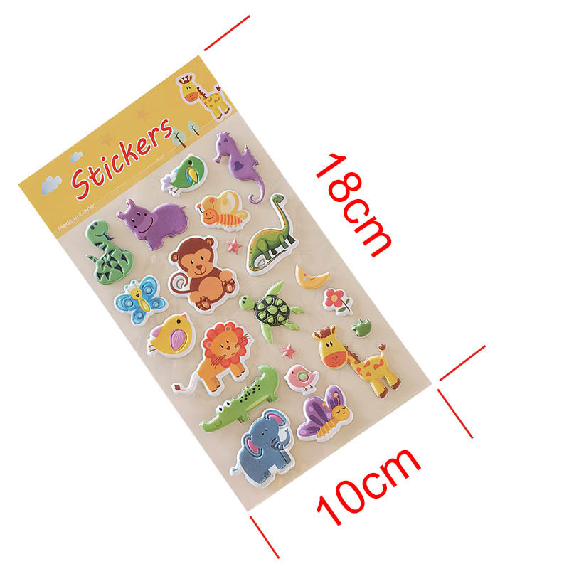 Wholesale Promotional 3D Bubble Stickers Cartoon Animals 3D Stickers bubble stickers