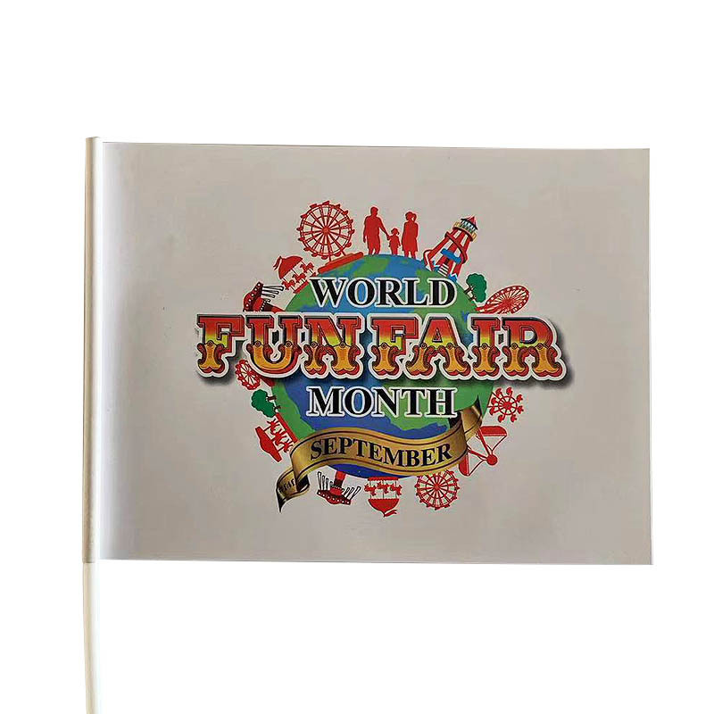 Factory Direct Sales Custom Stick Flag Personalized Hand Held Waving Flag with Plastic Pole