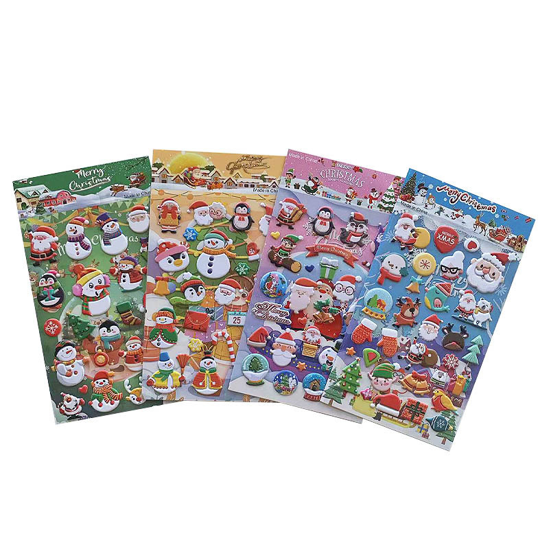 Custom Kids Puffy Stickers PVC Cartoon 3D Foam Puffy Stickers For Christmas Stickers