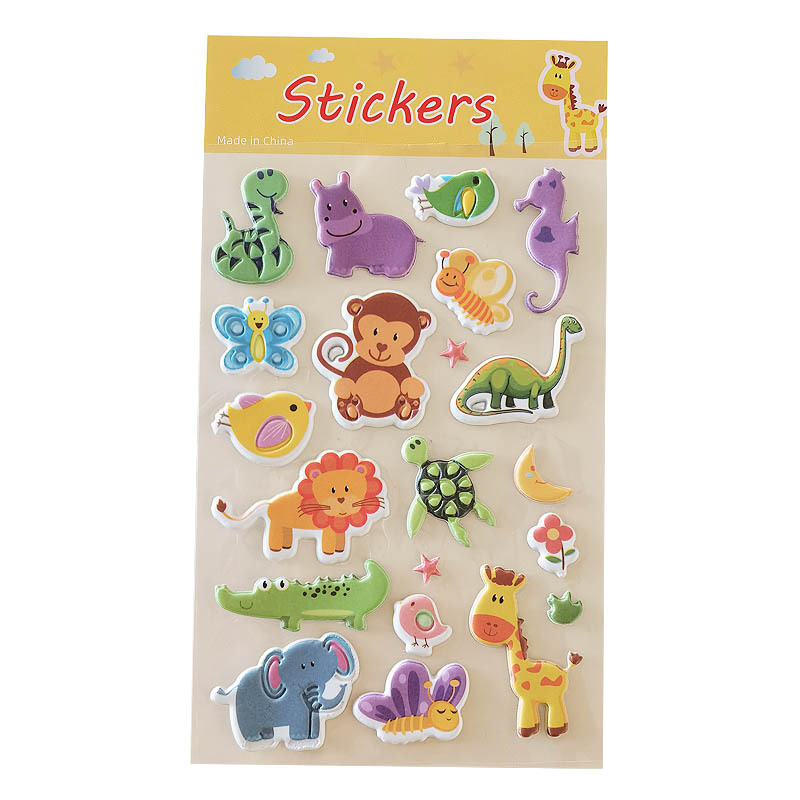 Wholesale Promotional 3D Bubble Stickers Cartoon Animals 3D Stickers bubble stickers