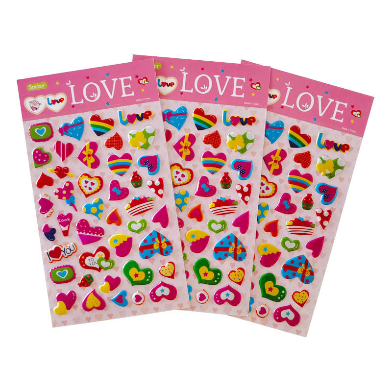 Love Puffy 3D Sticker Sheets For Kids Bubble Stickers