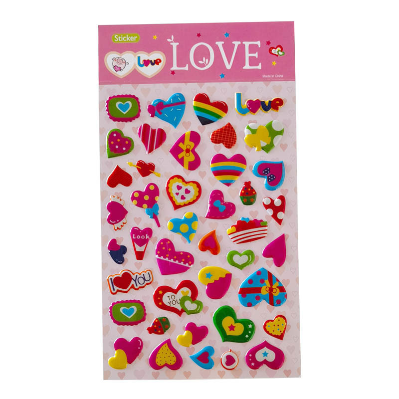 Love Puffy 3D Sticker Sheets For Kids Bubble Stickers