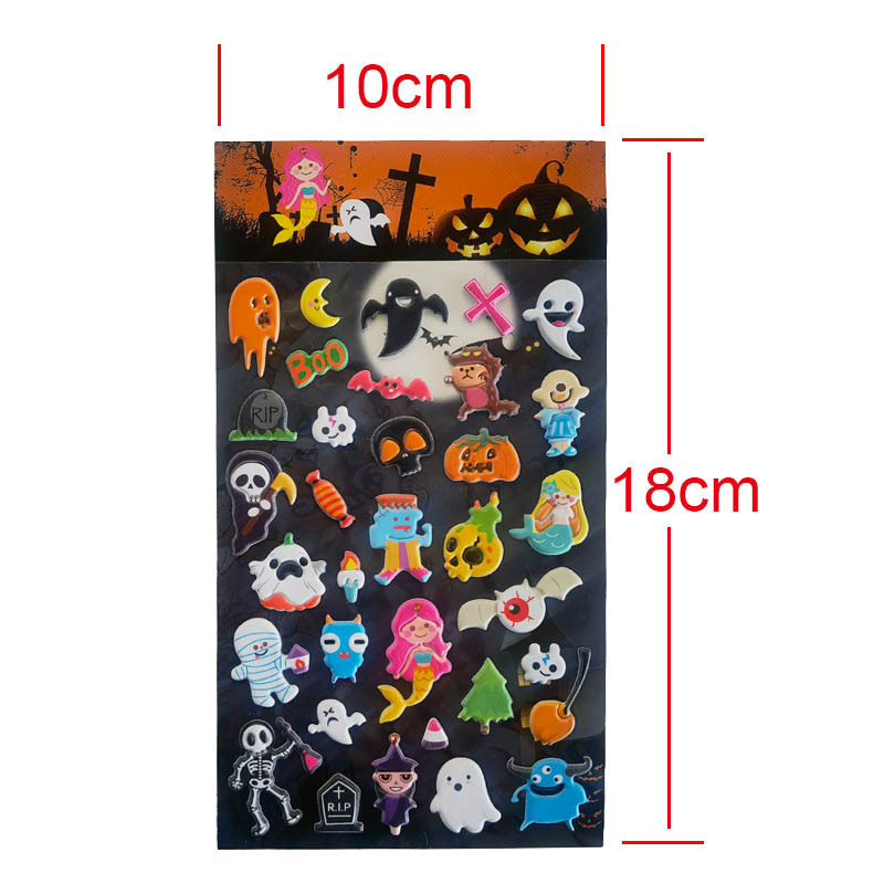 Factory Direct Sales Halloween Gift Cute Decoration Cartoon 3D Puffy Stickers For Kids