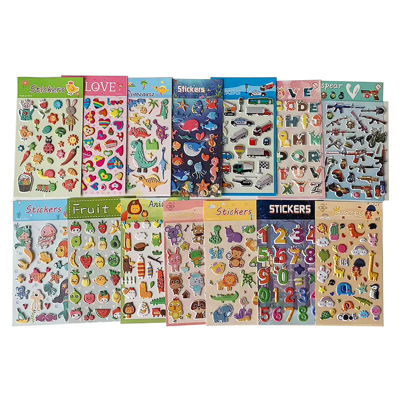 Cute Decoration Cartoon 3D Foam Puffy Stickers 3D Bubble Stickers For Kids